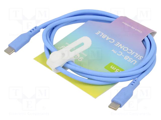 Cable; USB 2.0; USB C plug,both sides; 1.5m; blue; silicone; 60W GOOBAY GOOBAY-77741