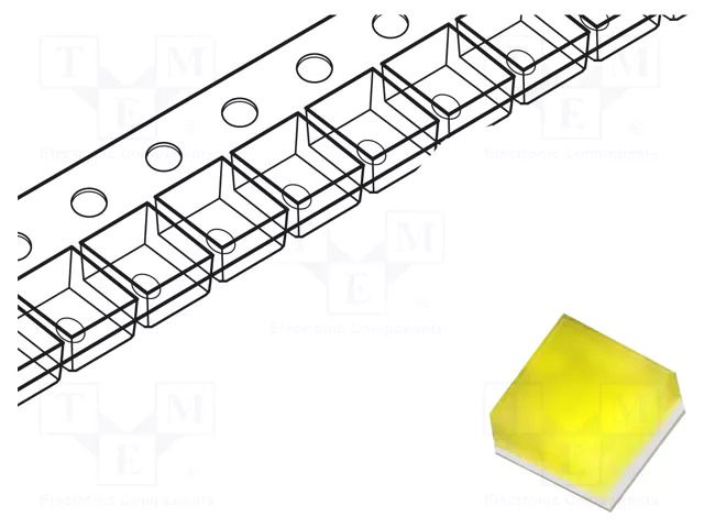 Power LED; white; 3W; 4800-6970K; 116÷130lm; 120°; 2.6÷3.2VDC; SMD ProLight Opto PY2B-3FWE-WFC