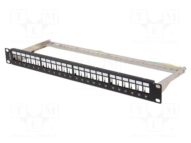 Patch panel; black; Number of ports: 24; Standard: 19"; rack 19" LANBERG PPKS-0924-B