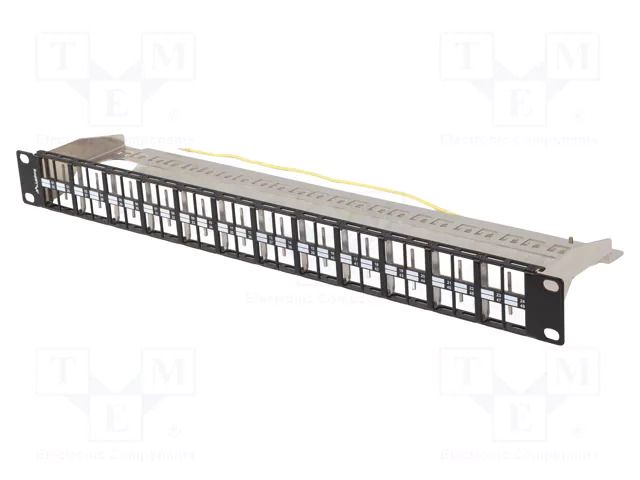 Patch panel; black; Number of ports: 48; Standard: 19"; rack 19" LANBERG PPKS-1248-B