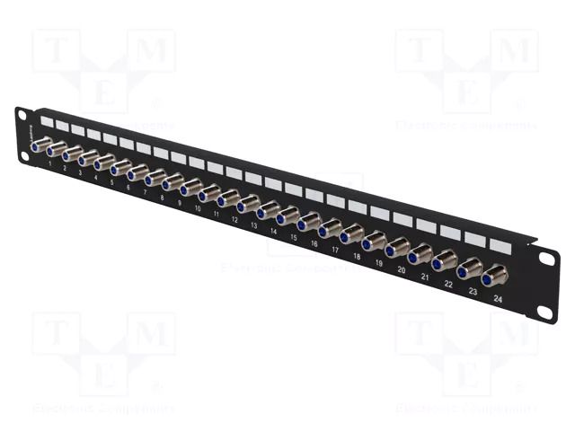 Patch panel; black; Number of ports: 24; Standard: 19"; rack 19" LANBERG PPRF-R624-B