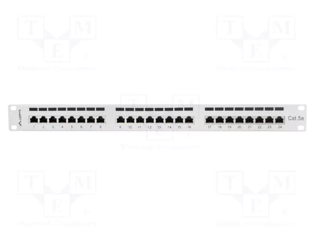 Patch panel; white; Number of ports: 24; Standard: 19"; Cat: 5e LANBERG PPS5-1024-S