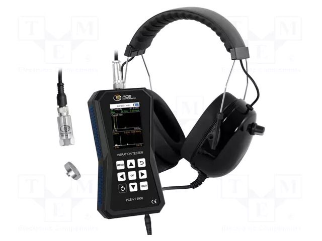 Vibrometer; Display: LCD 2,8"; 0÷3,9mm,0÷399,9m/s2,0÷399,9mm/s PCE INSTRUMENTS PCE-VT3950