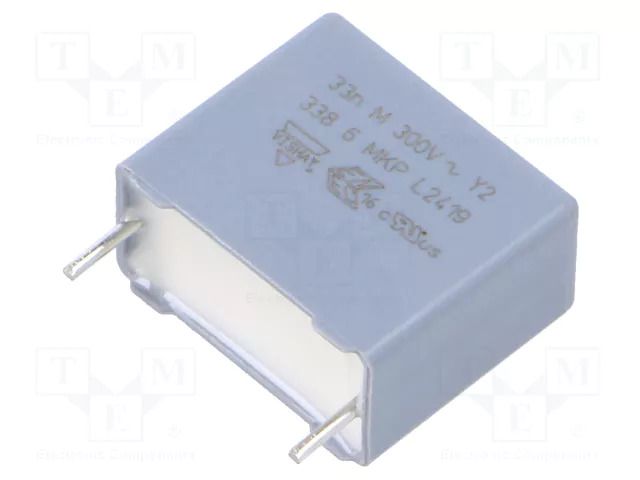 Capacitor: polypropylene; Y2; 0.033uF; 300V; 1kVDC; 17.5x8.5x15mm VISHAY BFC233860333