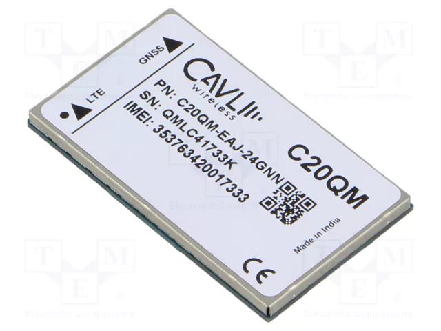 Module: LTE; Down: 50Mbps; Up: 150Mbps; LGA; SMD; 2G,GNSS,LTE CAT4 CAVLI WIRELESS INCORPORATED C20QM-EAJ-24GNN