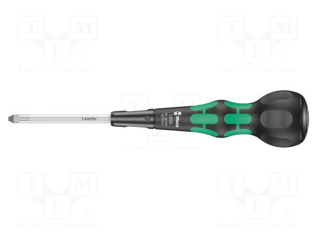 Screwdriver; Pozidriv®; PZ2; 235mm; Kraftform Ball-Grip 1855 WERA WERA.05007910001