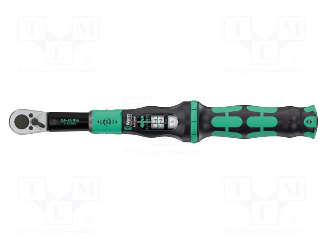 Wrench; torque; 299mm; 2.5÷25Nm; Holder: hexagonal; 1/4" WERA WERA.05075691001