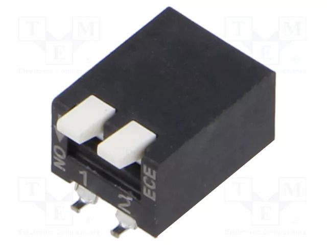 Switch: DIP-SWITCH; Poles number: 2; OFF-ON; 25mA/24VDC; Pos: 2/2 ECE EPA102EZ