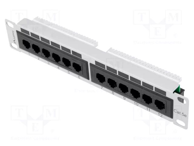 Patch panel; white; Number of ports: 12; Standard: 10"; Cat: 5e LANBERG PPU5-9012-S