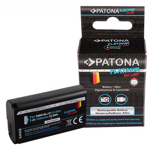 PATONA Platinum Battery f. Panasonic DMW-BLJ31 Lumix DC-S1 DC-S1R DC-S1H, PATONA 1319 4055655213622