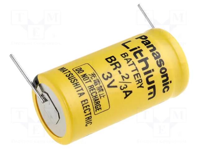 Battery: lithium; 2/3A,2/3R23; 3V; 1200mAh; non-rechargeable PANASONIC BR-2/3A-K