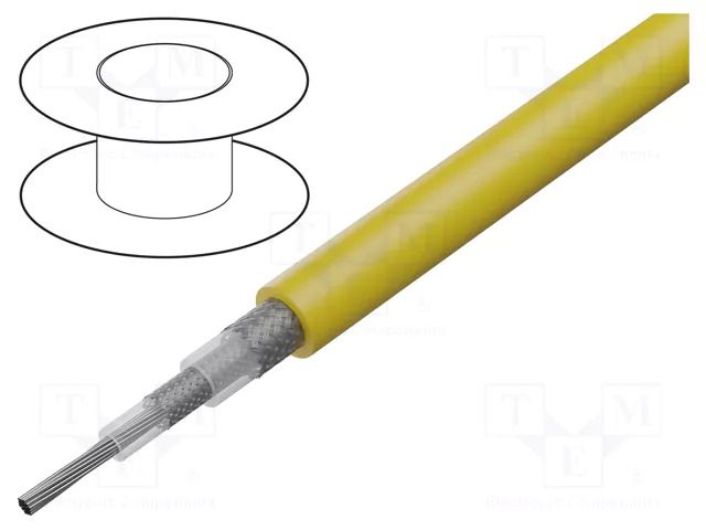 Wire: coaxial; RG58A/U; 1x20AWG; stranded; Cu; PVC; yellow; 152m BELDEN 9222.004500