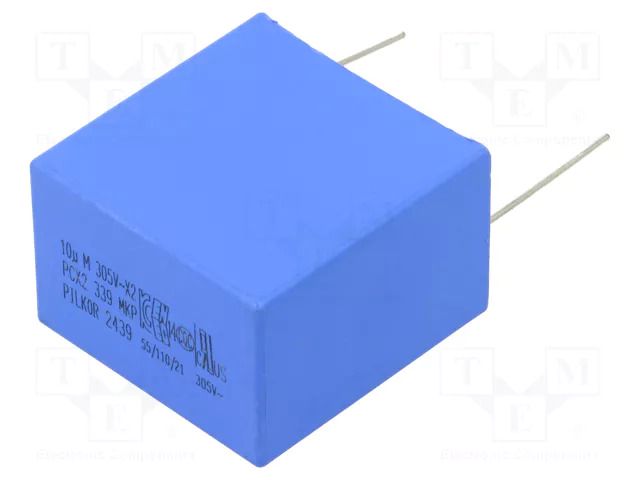 Capacitor: polypropylene; X2; 10uF; 305V; THT; ±20%; 37.5mm PILKOR PCX2339Q74106