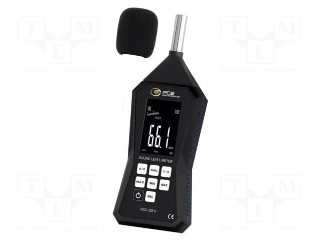 Meter: sound level; LCD; Sound level: 30÷130dB; 31.5÷8000Hz; 307g PCE INSTRUMENTS PCE-325D