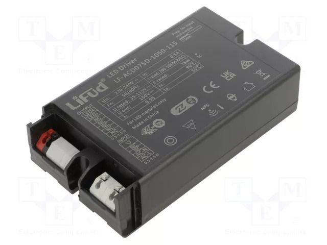 Power supply: switching; LED; 75W; 35÷115VDC; 200mA÷1.05A; IP20 Lifud Technology Co., Ltd. LF-ACD075D-1050115
