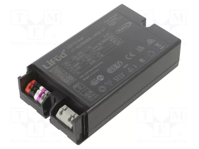 Power supply: switching; LED; 40W; 17÷57VDC; 200mA÷1.05A; IP20 Lifud Technology Co., Ltd. LF-ACD040A-1050-57