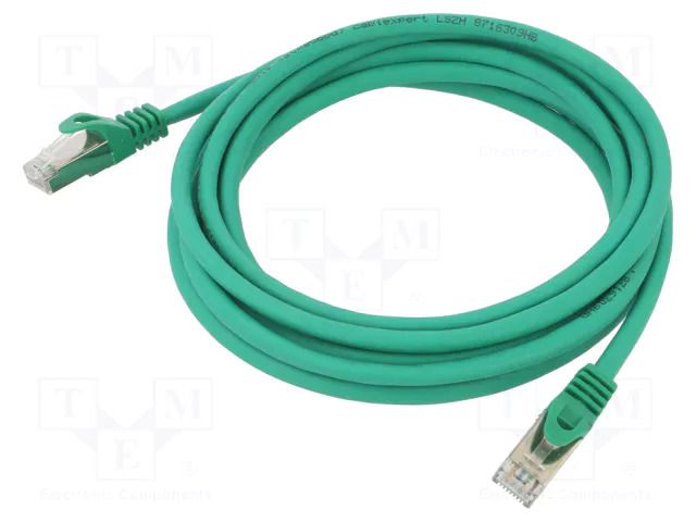 Patch cord; S/FTP; Cat: 6a; RJ45 plug,both sides; stranded; Cu; 3m GEMBIRD PP6A-LSZHCU-G-3M