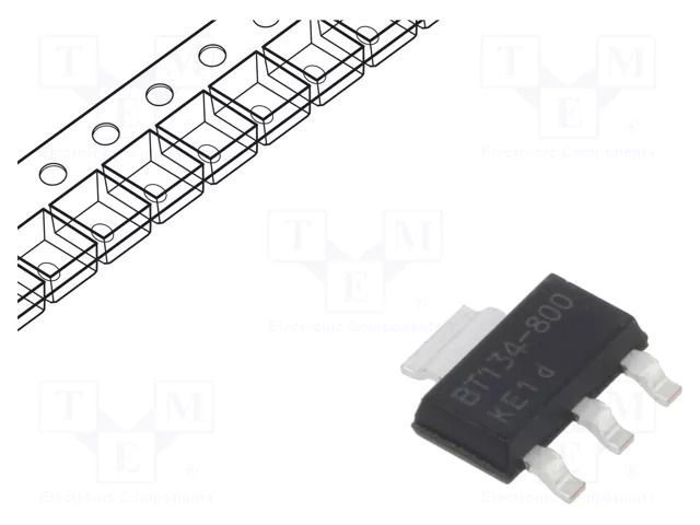 Triac; 800V; 4A; SOT223; Igt: 5mA; Ufmax: 1.7V LUGUANG ELECTRONIC BT134D-800D-LGE