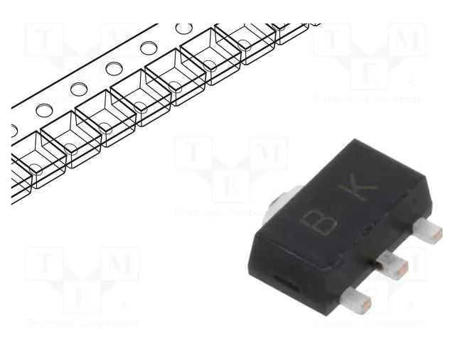 Transistor: NPN; bipolar; 80V; 1A; 1W; SOT89 LUGUANG ELECTRONIC BCX56-10-LGE