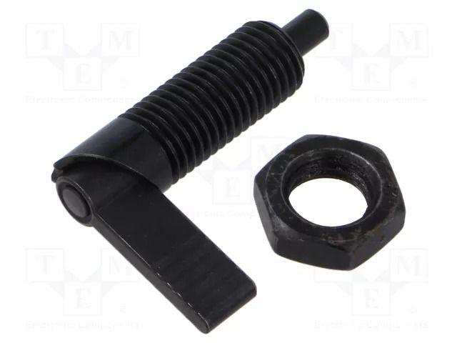 Indexing plungers; Thread: M12; Plating: black finish; 5mm; steel ELESA+GANTER GN612-5-M12X1.5-AK