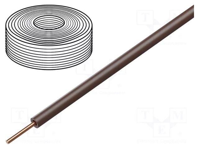 Wire; H07V-U; 1.5mm2; wire; Cu; PVC; brown; 450V,750V; CPR: Eca ELTRIM H07V-U-150-BR