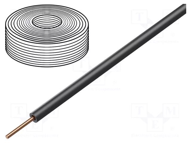 Wire; H07V-U; 4mm2; wire; Cu; PVC; black; 450V,750V; CPR: Eca; 1x4mm2 ELTRIM H07V-U-400-BK
