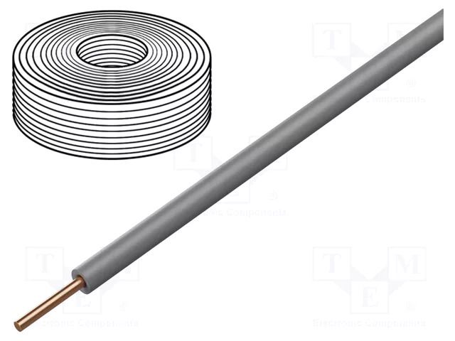 Wire; H07V-U; 2.5mm2; wire; Cu; PVC; grey; 450V,750V; 100m; CPR: Eca ELTRIM H07V-U-250-GY