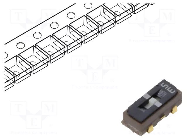 Switch: slide; Pos: 3; SPDT; 0.1A/6VDC; ON-OFF-ON; SMT; Leads: J-Bend Nidec Copal Electronics CJS-1201TA