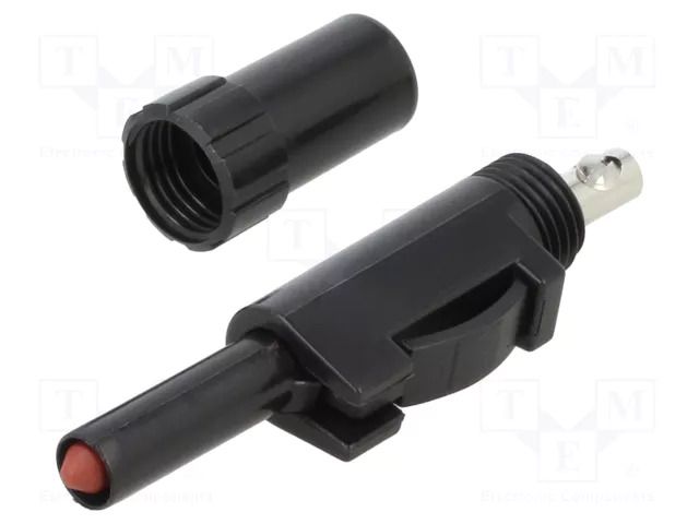 Connector: 4mm banana; plug; 16A; 30VAC; 60VDC; black; 1.5mm2; screw HIRSCHMANN T&M SLS20BSW