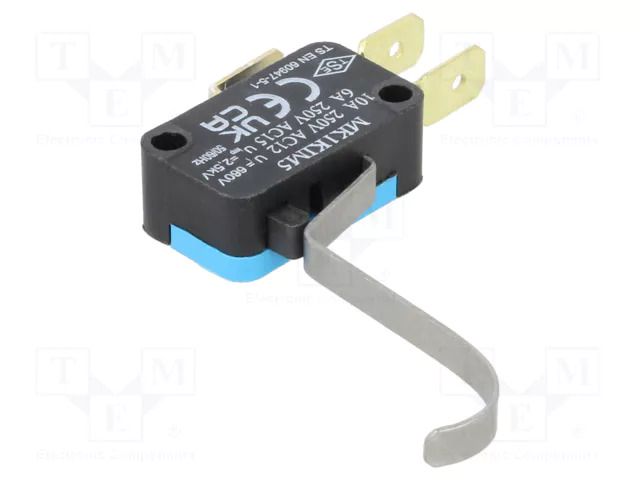 Microswitch SNAP ACTION; 6A/250VAC; SPDT; ON-(ON); Pos: 2; IP20 EMAS T0-MK1KIM5