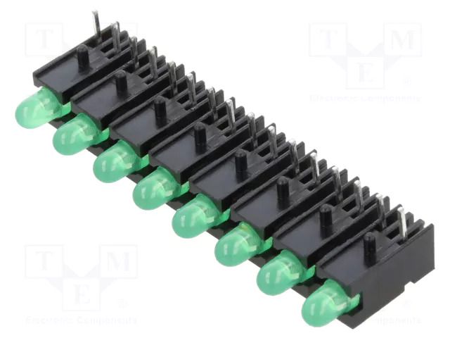 LED; in housing; 2.8mm; No.of diodes: 8; green; 20mA; 40°; λd: 568nm MENTOR 2632.8380