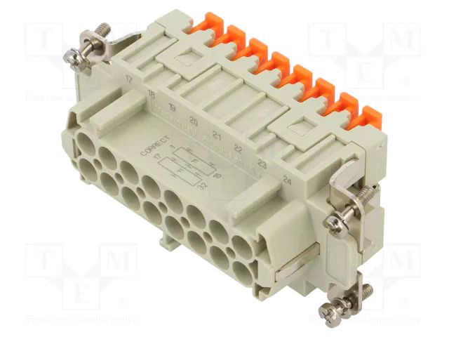 Connector: HDC; contact insert; female; CSH; PIN: 16; 16A; 600V ILME CSHF16N
