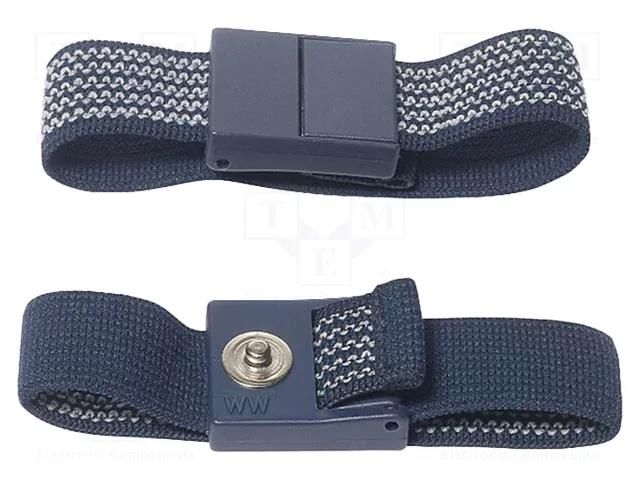 Wristband; ESD; blue; press stud male 4mm BERNSTEIN BRN-9-342-1