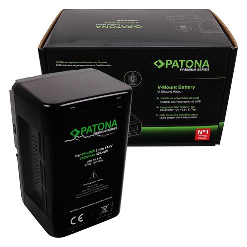 PATONA Premium Battery V-Mount 302Wh f. Sony BP300W DSR 250P 600P 650P 652P, PATONA 1330 4055655217309