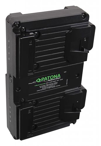 PATONA Hot Swap V-Mount Adapter for 2x V-Mount PATONA NANO Batteries incl. charging function D-Tap, PATONA 1331 4055655217316