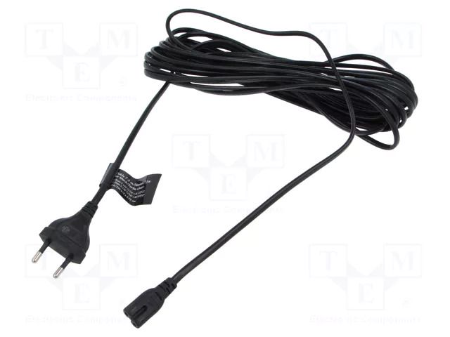 Cable; CEE 7/16 (C) plug,IEC C7 female; 7.5m; black; 2.5A; 230V LOGILINK CP194