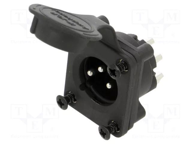 Connector: XLR; socket; male; AXS; 15A; 133V; PIN: 3; IP65; soldering AMPHENOL AXS3MP1