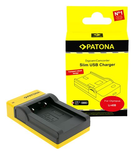 PATONA Slim USB charger with USB-C input for Olympus Li-40B Li-42B Nikon EN-EL10, PATONA 151530 4055655257619