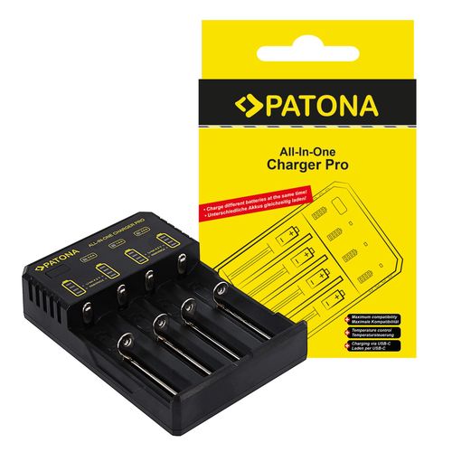 PATONA USB Charger f. round cells CR123A, 14500, 16340, 18650, 22650, 26650... and micro AAA / mignon AA batteries, PATONA 1914 4055655227704