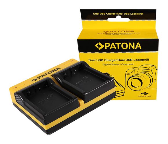 PATONA Dual Ladegerät f. Panasonic DMW-BLD10 Lumix DMCGF2 DMC-GF2 inkl. Micro-USB Kabel, PATONA 191627 4055655187435