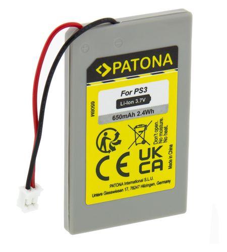 PATONA Battery f. Sony Playstation 3 PS3 Playstation 3 CECHZC2E Sixaxis LIP1, PATONA 6508 4055655180153