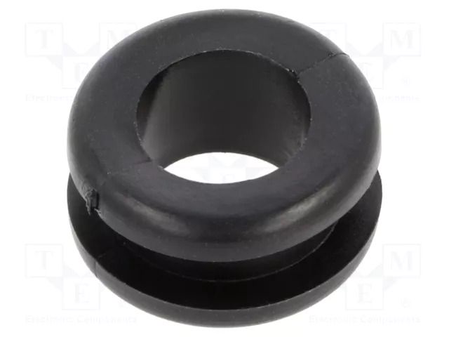 Grommet; Ømount.hole: 13.5mm; Øhole: 10mm; PVC; black; -30÷60°C HELLERMANNTYTON HV1205-PVC-FR-BK