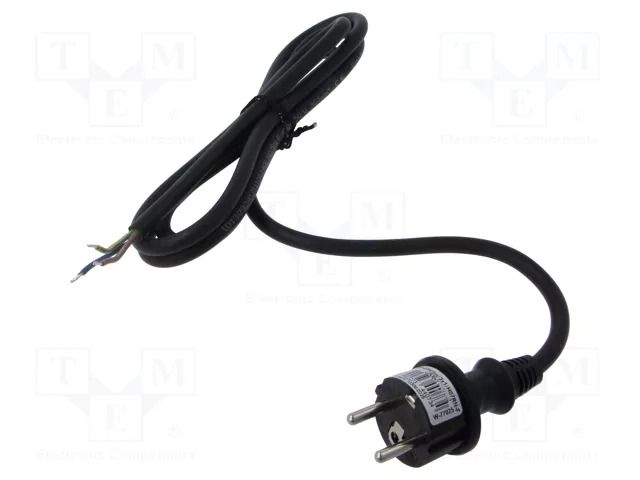 Cable; 3x1mm2; CEE 7/7 (E/F) plug,wires,SCHUKO plug; rubber; 2m PLASTROL W-77025