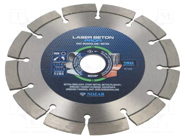 Cutting diamond wheel; Ø: 150mm; Holder: assembly hole; 22.23mm NOZAR DIAMANTWERKZEUGE NOZAR-PL6700027