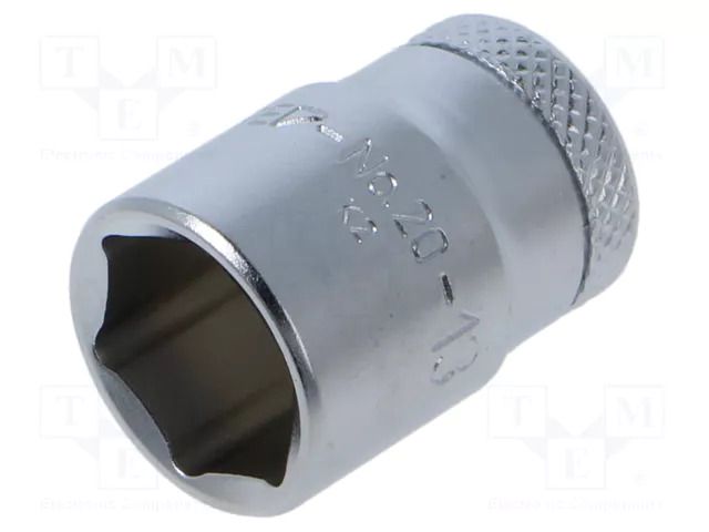 Socket; 6-angles,socket spanner; 13mm; 1/4"; tool steel; L: 25mm GEDORE GEDORE-6166640