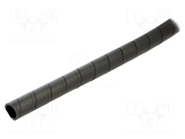 Spiral wrapping; ØBundle : 10÷100mm; PE-FR,polyetylene; black HELLERMANNTYTON SBPEFR9-PE-FR-BK