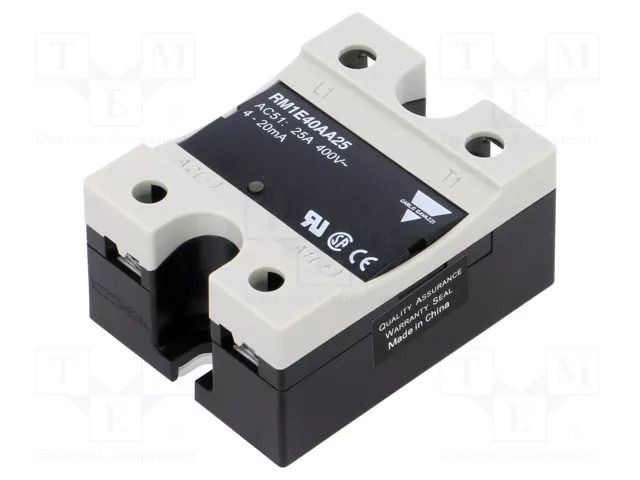 Relay: solid state; Icntrl: 4÷20mA; 25A; 340÷460VAC; RM1E; 1-phase CARLO GAVAZZI RM1E40AA25