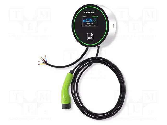 Charger: eMobility; 1x0.5mm2,5x6mm2; 400VAC; 22kW; IP54; 5m; 32A QOLTEC QOLTEC-52432