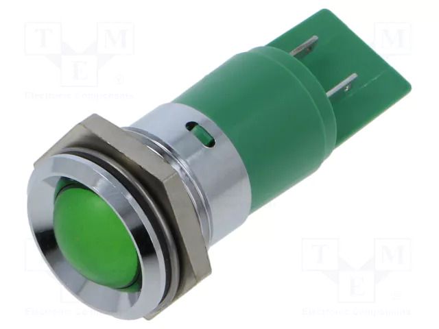 Indicator: LED; conical; green; 24VDC; 24VAC; Ø22mm; IP67; ØLED: 16mm CML INNOVATIVE TECHNOLOGIES 195A0351MUC