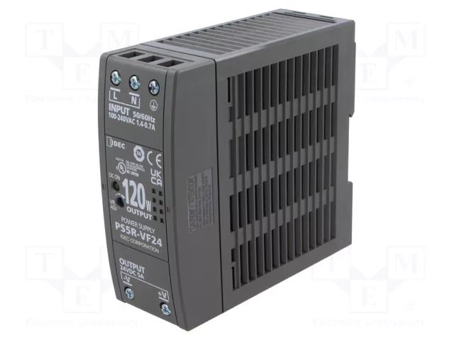 Power supply: switching; for DIN rail; 120W; 24VDC; 5A; 100÷370VDC IDEC PS5R-VF24